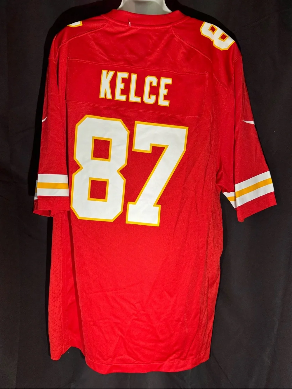 Nike Men’s Kansas City Chiefs Red #87 Football Jersey with Yellow/White Accents